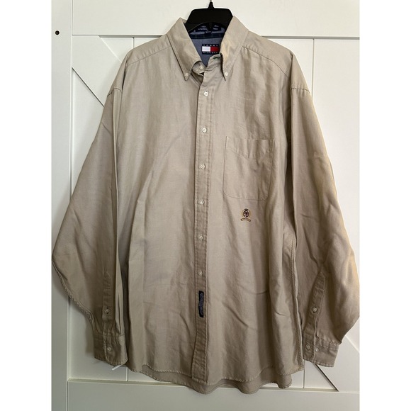 Tommy Hilfiger Other - Classic Tommy Hilfiger Shirt Mens‎ 16 1-2 Khaki Crested Cotton